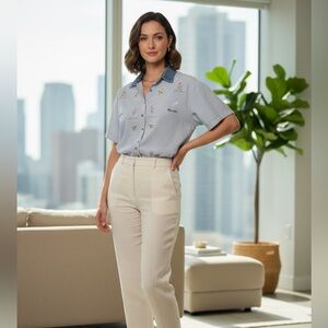 Solutions original women’s vintage striped shirt size M